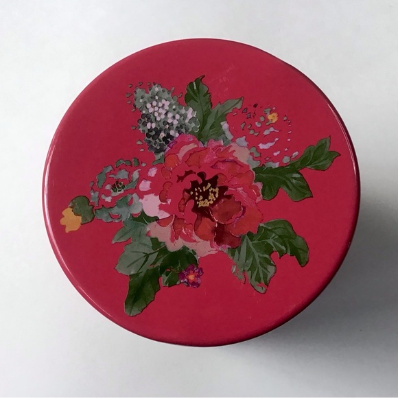 Pioneer Woman Canister Tin W/Lid Country Garden Red Floral Storage Container 5.5 - Picture 6 of 10